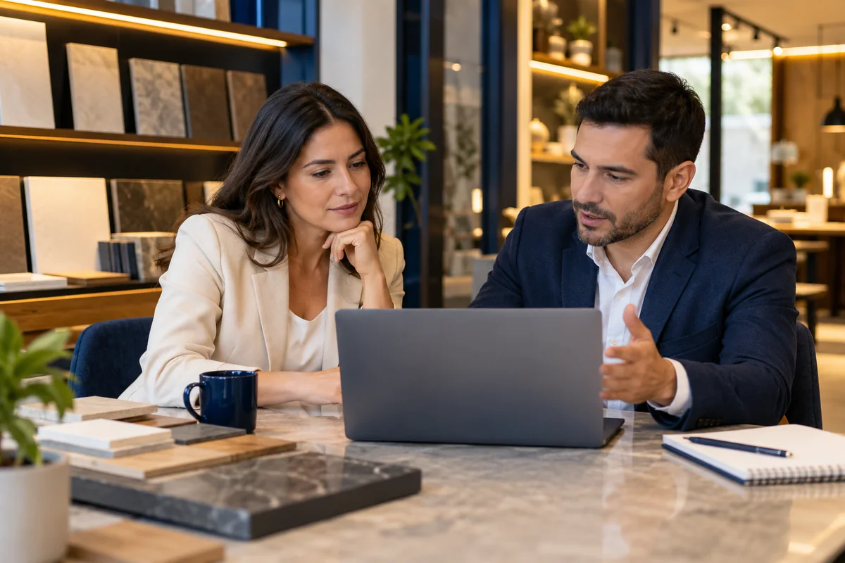 Profesionales comerciales construyendo una propuesta de valor para clientes